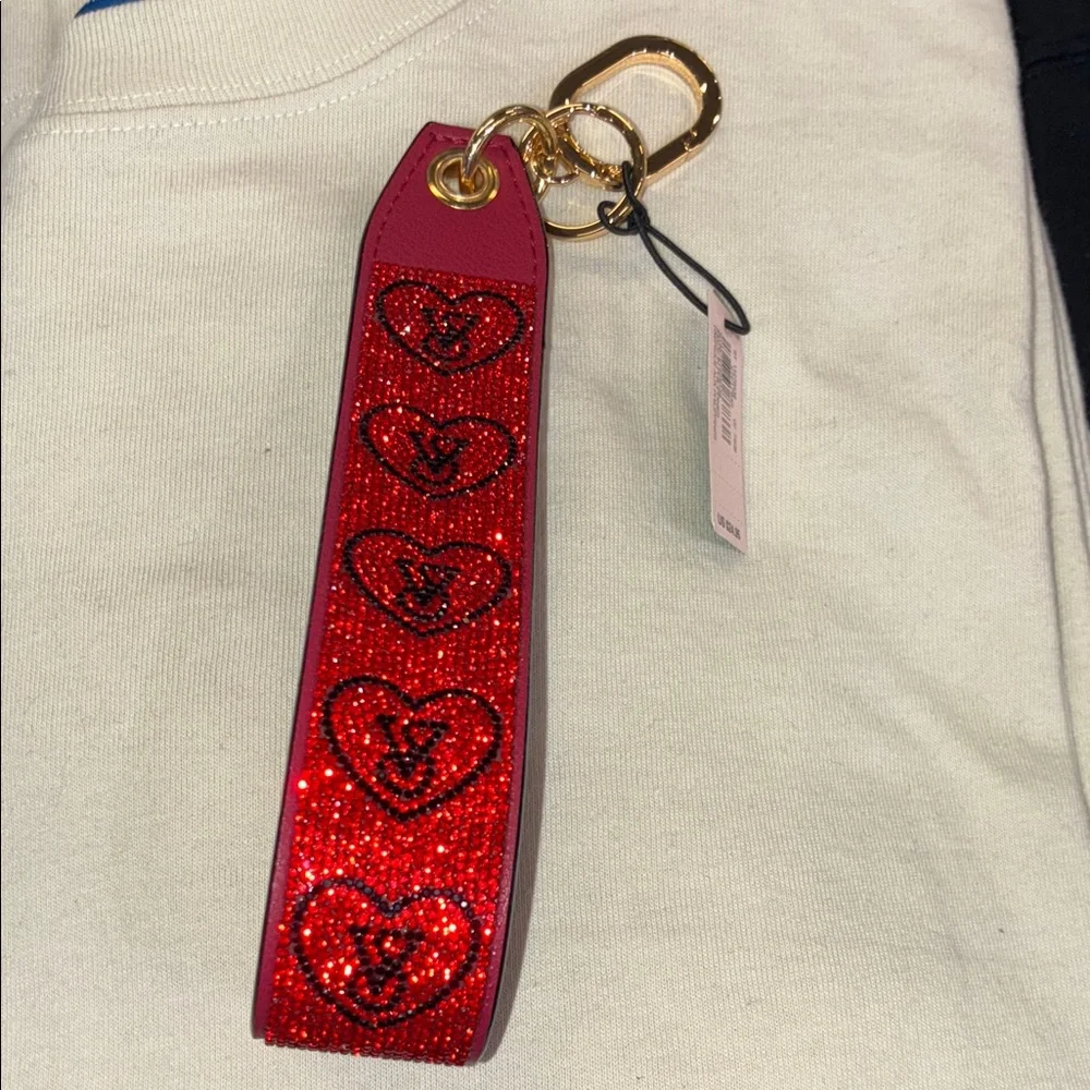 Victoria's Secret Glittery Red Heart Keychain - Picture 7 of 8